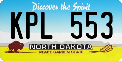ND license plate KPL553