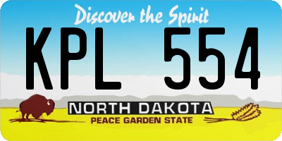 ND license plate KPL554