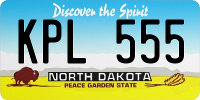 ND license plate KPL555