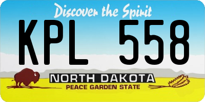ND license plate KPL558