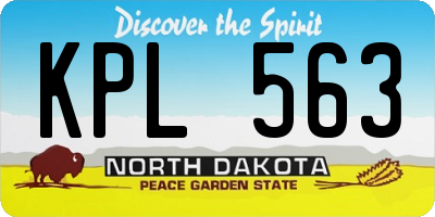 ND license plate KPL563