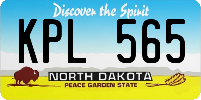 ND license plate KPL565