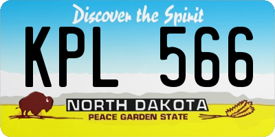 ND license plate KPL566