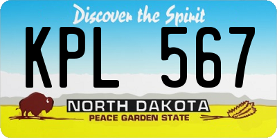ND license plate KPL567