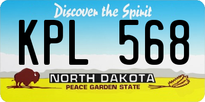 ND license plate KPL568