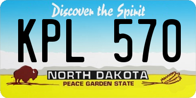 ND license plate KPL570