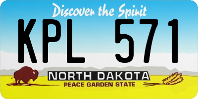 ND license plate KPL571