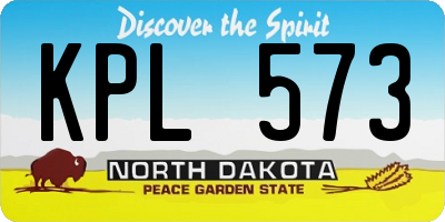 ND license plate KPL573