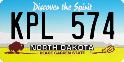 ND license plate KPL574