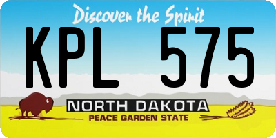 ND license plate KPL575