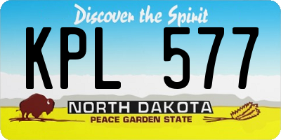 ND license plate KPL577