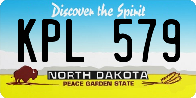 ND license plate KPL579