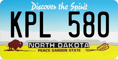 ND license plate KPL580