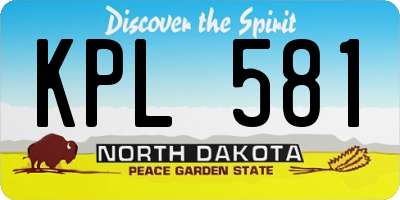 ND license plate KPL581