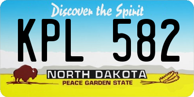 ND license plate KPL582