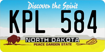 ND license plate KPL584