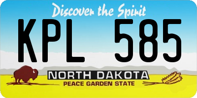 ND license plate KPL585