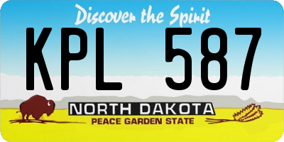 ND license plate KPL587