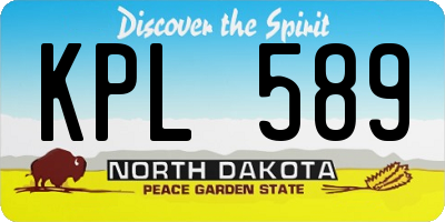 ND license plate KPL589