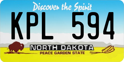 ND license plate KPL594