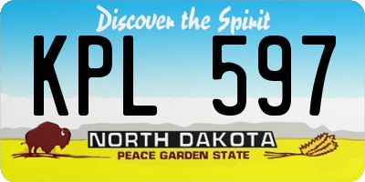 ND license plate KPL597
