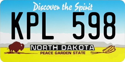 ND license plate KPL598