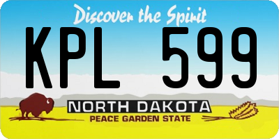 ND license plate KPL599