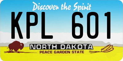 ND license plate KPL601