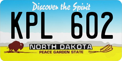 ND license plate KPL602