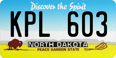 ND license plate KPL603