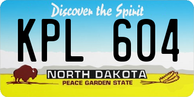 ND license plate KPL604