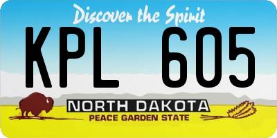 ND license plate KPL605