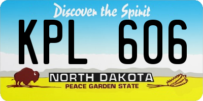 ND license plate KPL606