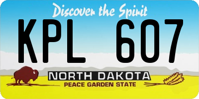 ND license plate KPL607