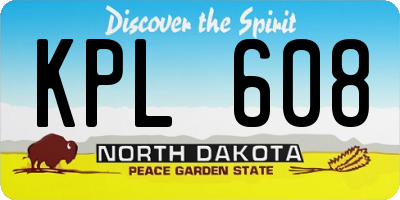 ND license plate KPL608