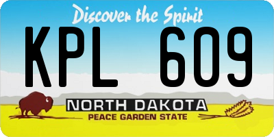 ND license plate KPL609
