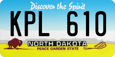 ND license plate KPL610