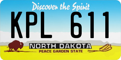 ND license plate KPL611