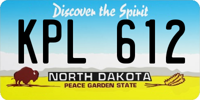 ND license plate KPL612