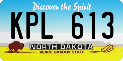 ND license plate KPL613