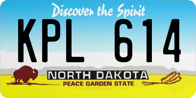 ND license plate KPL614