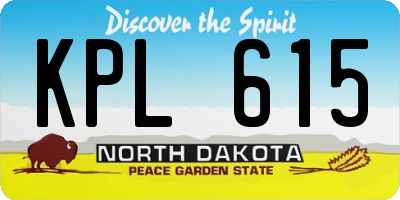 ND license plate KPL615