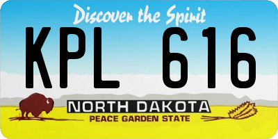 ND license plate KPL616