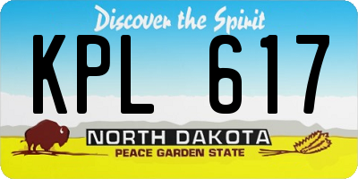 ND license plate KPL617