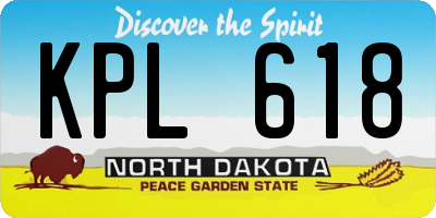 ND license plate KPL618