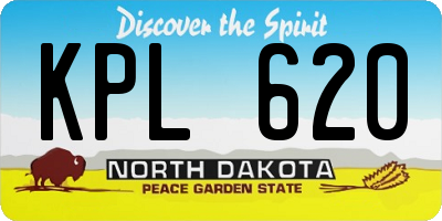 ND license plate KPL620