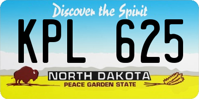ND license plate KPL625