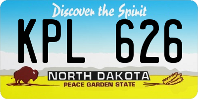 ND license plate KPL626