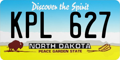 ND license plate KPL627