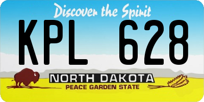 ND license plate KPL628
